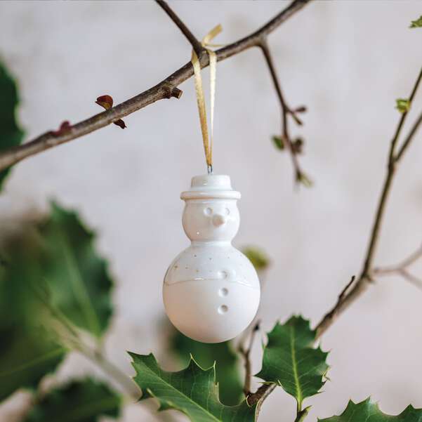 WINTER GLOW SNOWMAN ORNAMENT