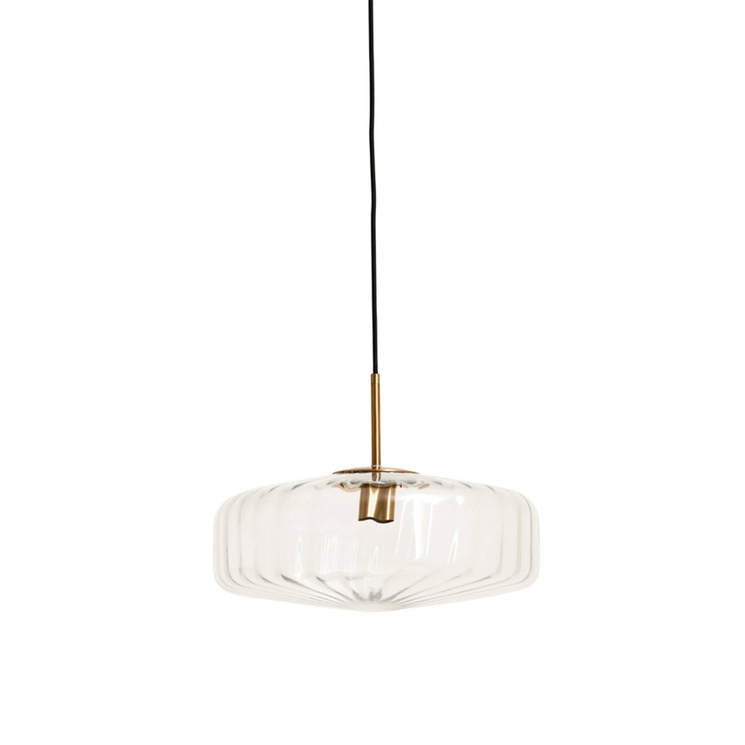 HANGING LAMP 30X17 CM PLEAT GLASS CLEAR+GOLD