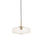 Load image into Gallery viewer, HANGING LAMP 30X17 CM PLEAT GLASS CLEAR+GOLD
