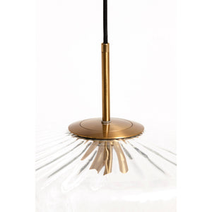 HANGING LAMP 30X17 CM PLEAT GLASS CLEAR+GOLD