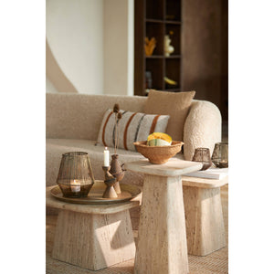 SIDE TABLE 30X30X55 CM KEPAMI TRAVERTINE SAND