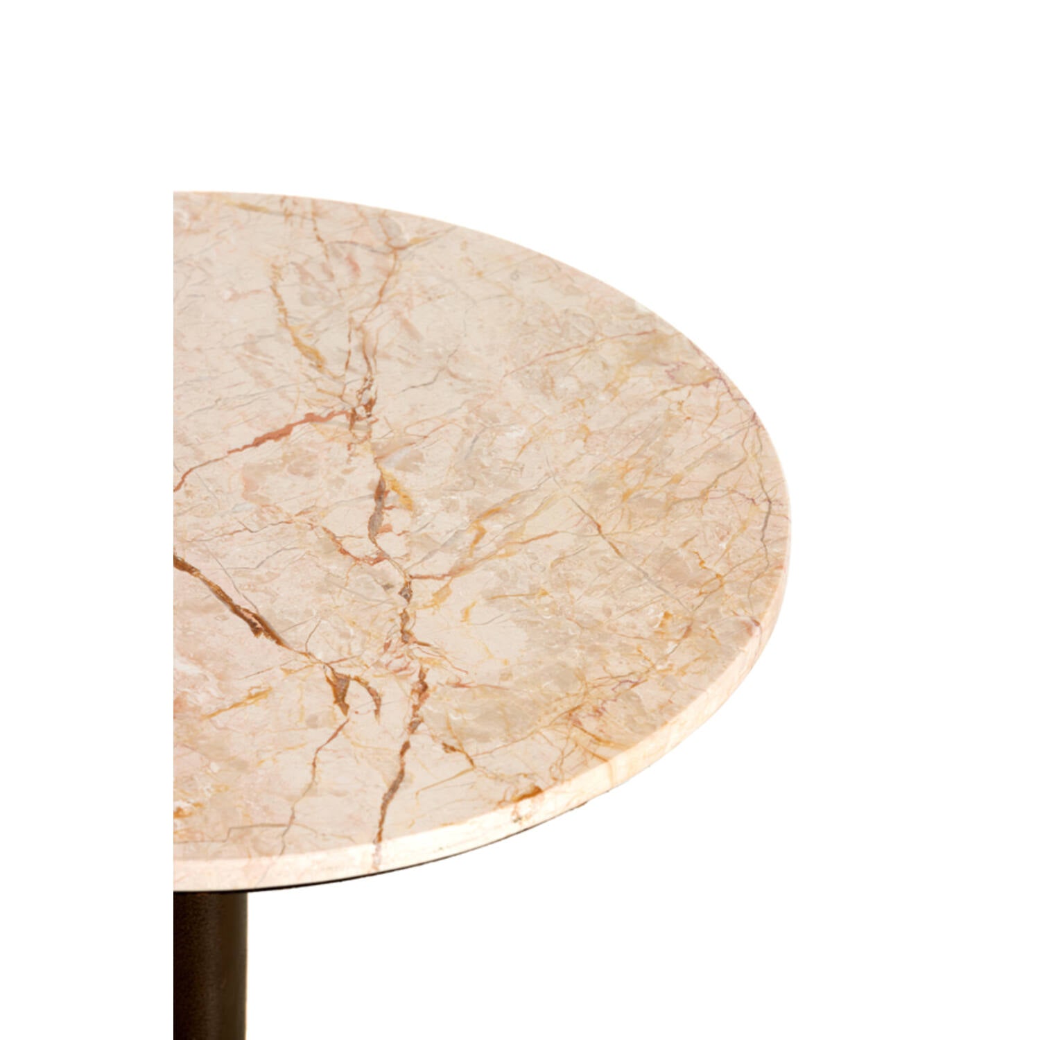 SIDE TABLE 48X53 CM PAZO SAND-PINK MARBLE+DARK BROWN