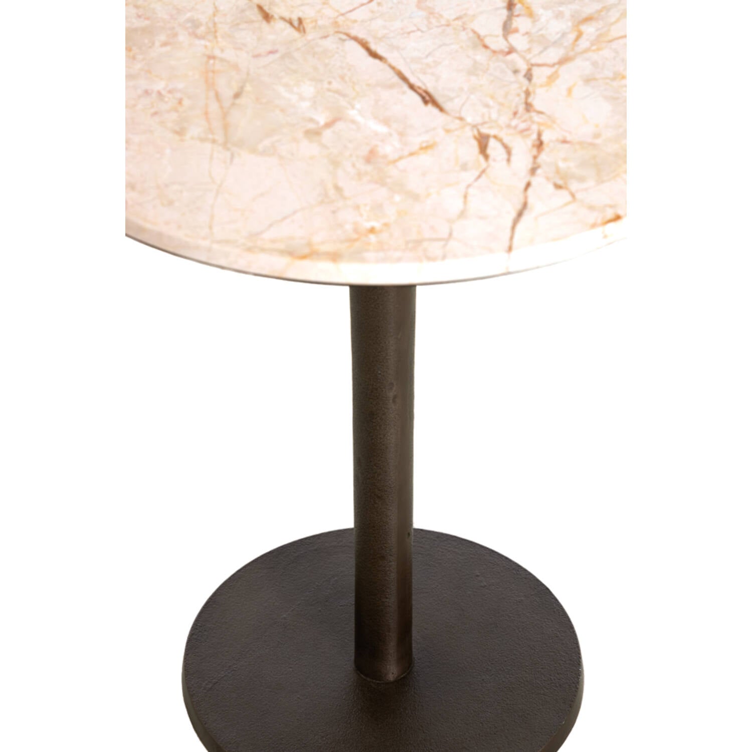 SIDE TABLE 48X53 CM PAZO SAND-PINK MARBLE+DARK BROWN