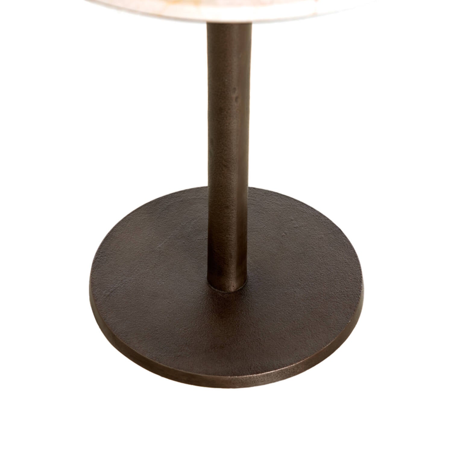 SIDE TABLE 48X53 CM PAZO SAND-PINK MARBLE+DARK BROWN