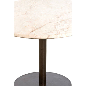 SIDE TABLE 61X41 CM PAZO SAND-PINK MARBLE+DARK BROWN