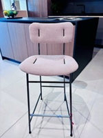 Load image into Gallery viewer, PIUMA STOOL H65 SEAT IN MANHATTAN LIGHT PINK TDR3 - BASE BLK NICKEL M4
