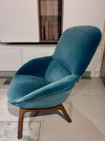 Load image into Gallery viewer, BONTEMPI LONG ISLAND ARMCHAIR VELVET TVE10, LEGS WALNUT L006
