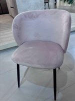 Load image into Gallery viewer, DINING CHAIR 56X55X79 ELYNA VELVET LIGHT PINK MATT BLACK
