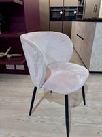 Load image into Gallery viewer, DINING CHAIR 56X55X79 ELYNA VELVET LIGHT PINK MATT BLACK
