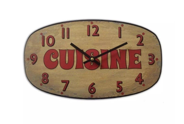 Vintage Ocher Cuisine Clock Diam.30.5cm