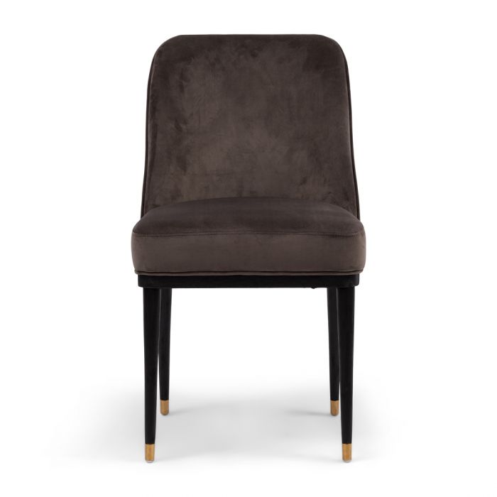 Riviera Maison Getty Dining Chair Velvet III Anthracite Joinwell