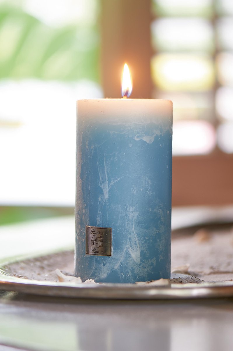 Rustic Candle Med.Blue 7X13