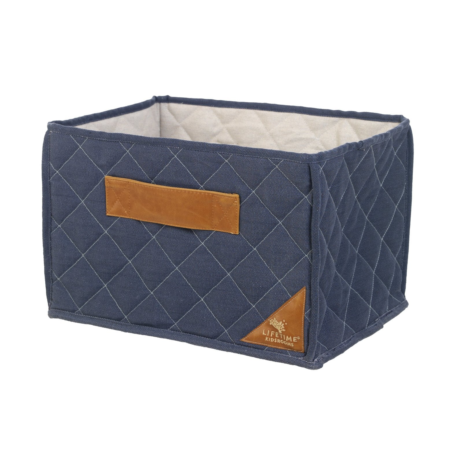 BLUE QUILTED TOY BASKET