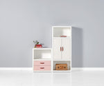 Load image into Gallery viewer, BEDSIDE TABLE CONSISTING OF BOOKCASE W/O SHELF W/W,SET OF DRAWERS,OVAL HANDLES W
