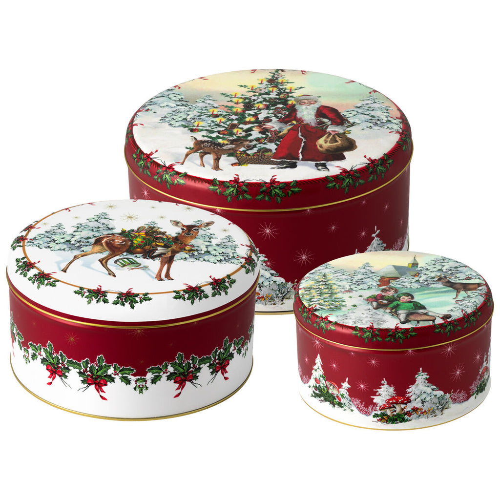 WINTER COLLAGE ACCESSORIES COOKIE BOX, SET OF 3