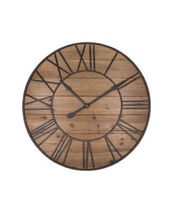Clock Iron/Wood Diam.90cm