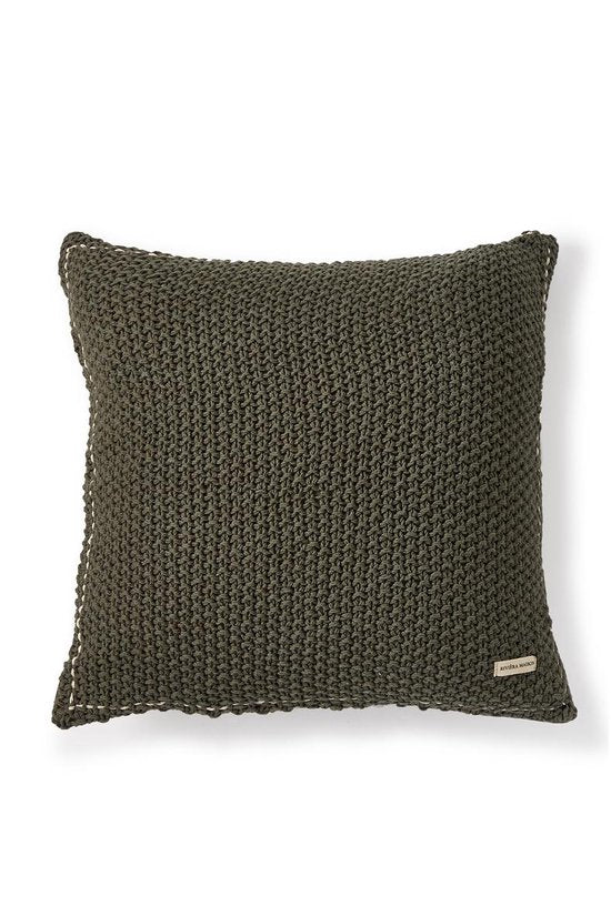 Riviera Maison Classic Knit P. Cover - Cushion cover - 50x50 - Green - Cotton