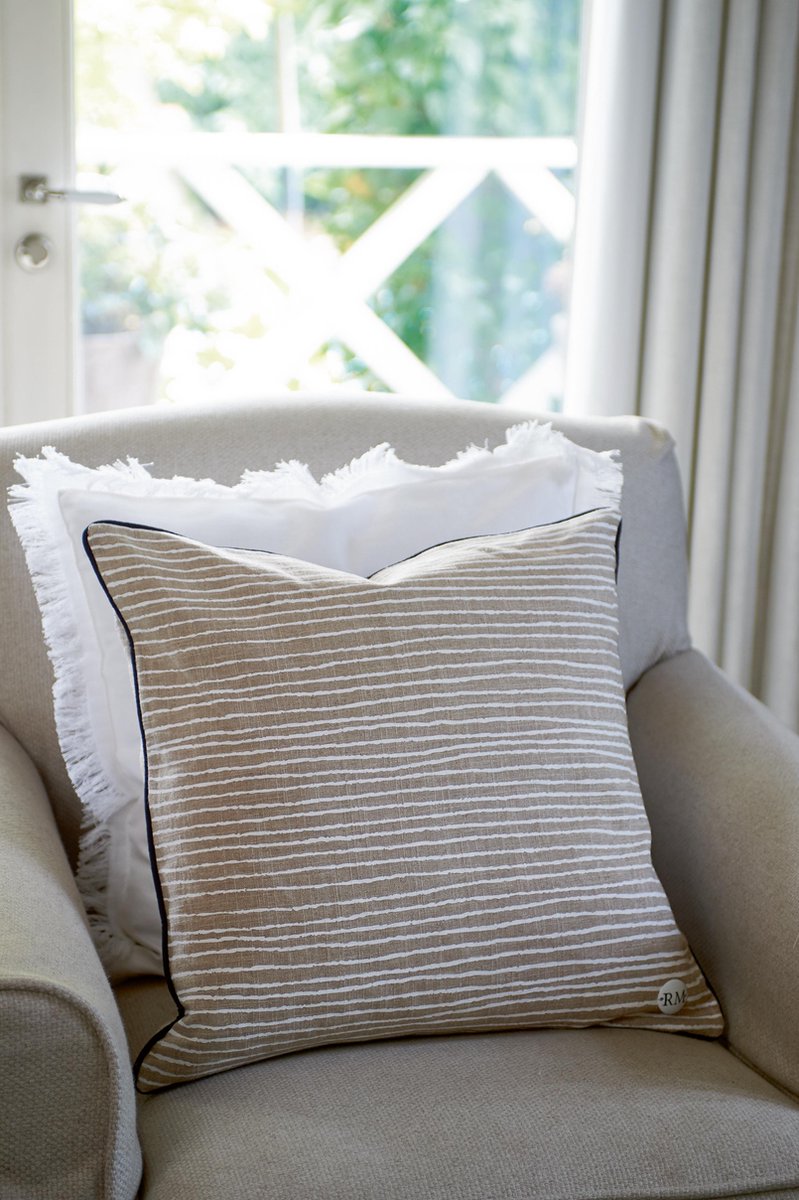 Riviera Maison Sylt Salty Shore Pillow cover - decorative pillow cover - 50x50 cm - sand  black
