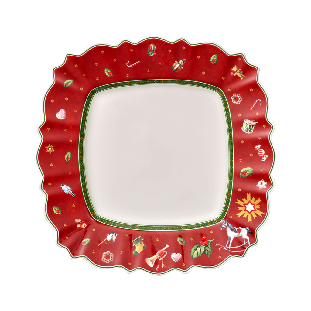 TOYS DELIGHT SQUARE FLAT PLATE RED