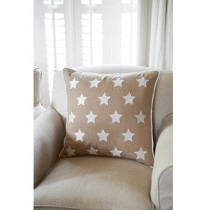 USA STAR PILLOW COVER FLAX 55X55