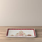 Load image into Gallery viewer, WINTER BAKERY DELIGHT RECTANGULAR CAKE PLATTER LARGE
