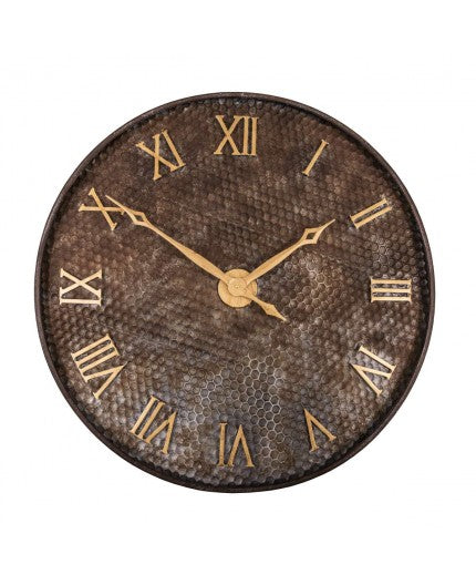 Industrial Clock Zinc/Gold Diam.80cm