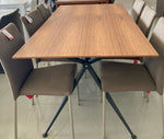 Load image into Gallery viewer, BRIOSO TABLE 160 X 90 TOP IN FLAMED WALNUT LEGS IN GRAPHITE
