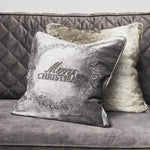 Load image into Gallery viewer, Riviera Maison Classic Christmas Wreath Pillow Cover Grey 50x50
