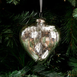 Riviera Maison Merry Christmas Heart Ornament Silver