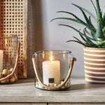 Load image into Gallery viewer, Riviera Maison Bahama Glass lantern S with candle inside 
