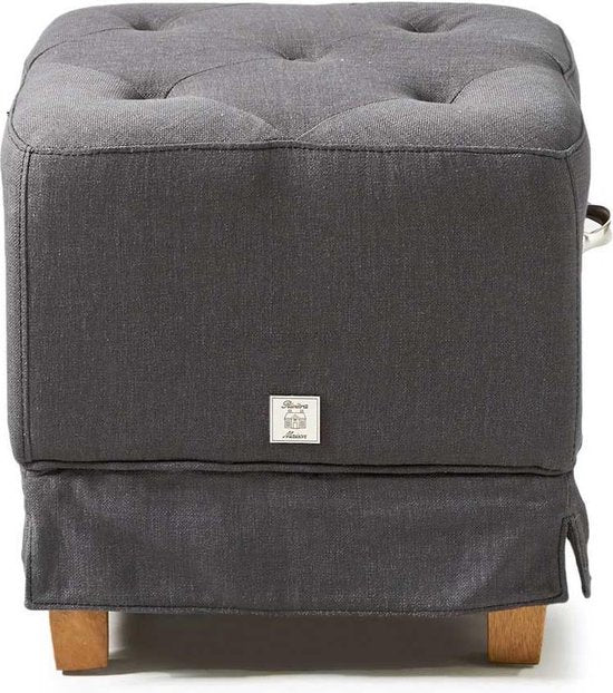 Riviera Maison The Club Footstool Linen Anthracite